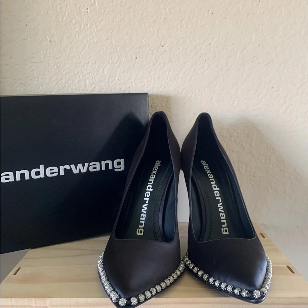 Alexander Wang Rie Crystal Satin Pumps